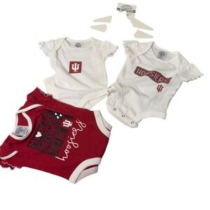 IU Indiana University Rivalry Threads Bodysuit Set Red White New Kids 0-3M